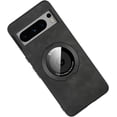 thumbnail image 1 of Magnetic for Google Pixel 6 Case with Stand Compatible with MagSafe Authentic Sheep Bark Skin Ultra Thin 360° Rotation Bracket Anti-Scratch Mil-Grade Drop Protection Case, Black, 1 of 8