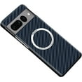 thumbnail image 1 of Magnetic for Google Pixel 7 Pro Case Carbon Fiber Texture Compatible with MagSafe Slim Minimalist Style Military Grade Shockproof Protective Case, Blue, 1 of 8