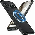 thumbnail image 1 of Magnetic for Google Pixel 8A Case Compatible with MagSafe Charger Ultra Slim Matte PC Back Metal Frame Bumper Scratch Resistant Safety Lock Shockproof Protective Case, Black, 1 of 7