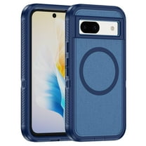 Magnetic for Google Pixel 8A Case,Compatible with MagSafe,Military Grade Dropproof Translucent Matte Hard Back Soft Edge Anti-Fingerprint Protective Case for Google Pixel 8A,Blue