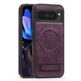 thumbnail image 1 of Magnetic for Google Pixel 9 PU Leather Case, Compatible with Magsafe, Built-in Invisible Stand, Premium Ultra Slim Adjustable Kickstand Protective Phone Case for Galaxy S25,Darkpurple, 1 of 8
