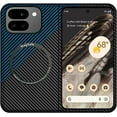 thumbnail image 1 of Magnetic for Google Pixel 9 Pro Fold Case Carbon Fiber Texture Compatible with MagSafe Slim Minimalist Style Military Grade Shockproof Protective Case, Black&Blue, 1 of 8