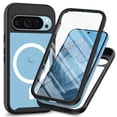 thumbnail image 1 of Magnetic for Google Pixel 9 Pro XL Case, [Compatible with MagSafe] [Built-in Screen Protector] Dustproof Full Body Shockproof Transparent Phone Case Cover for Google Pixel 9 Pro XL - Black, 1 of 5