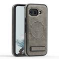 thumbnail image 1 of Magnetic for Google Pixel 9a PU Leather Case, Compatible with Magsafe, Built-in Invisible Stand, Premium Ultra Slim Adjustable Kickstand Protective Phone Case for Google Pixel 9a, Gray, 1 of 6