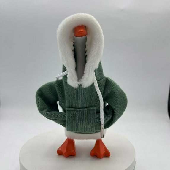 Taicans Magnetic Goose Figurine with Dressable Outfits - Mini Porch Decor,Tabletop Key Holder & Whimsical Gift,Hoodie Costume Included