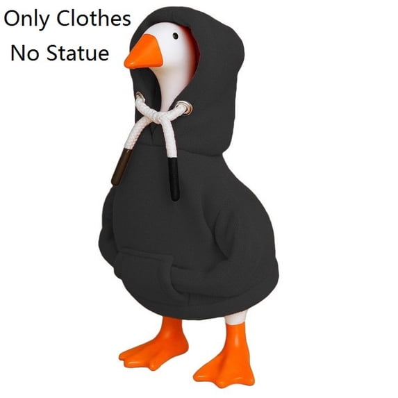Magnetic Goose Statue with Interchangeable clothes Outfits - Tabletop Decor Accessory for Porch Display Key Holder Novelty Gift(Black)