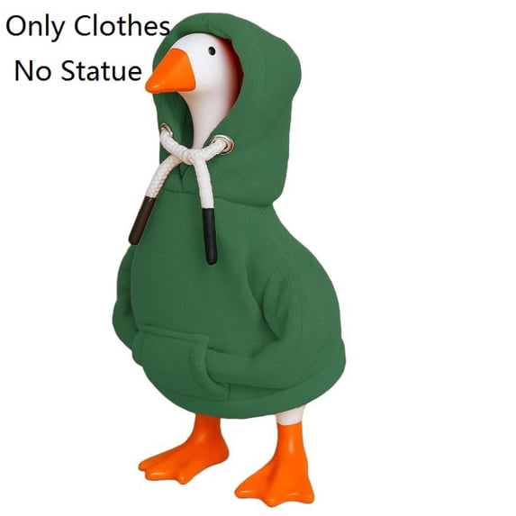 Magnetic Goose Statue with Interchangeable clothes Outfits - Tabletop Decor Accessory for Porch Display Key Holder Novelty Gift(Green)