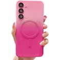 thumbnail image 1 of Magnetic Gradient for Samsung Galaxy S23 FE 5G Phone Case, Compatible with MagSafe, Full Camera Lens Film Protection Soft Silicone Shockproof Matte Cover for Galaxy S23 FE 6.4" (Rose Pink), 1 of 12