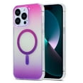 thumbnail image 1 of Magnetic Gradient Translucent Case for iPhone 13 Pro Max, [Compatible with Magsafe] Sparkly Slim Shockproof TPU Edge Fashion Protective Phone Cover, for Women and Girls - Purple, 1 of 5