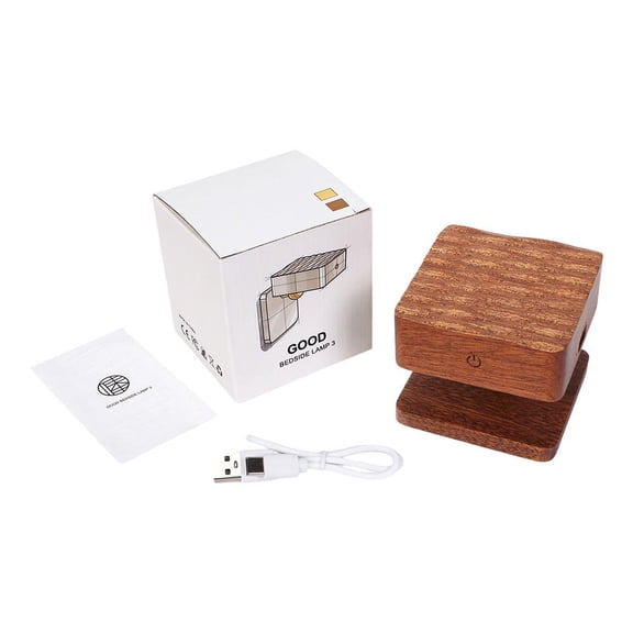 Magnetic Gravity Sensor Wall Lamp Rechargeable Wireless Motion Sensor Light Headboard Bedside Reading Light No Wiring No Drilling Wood Design