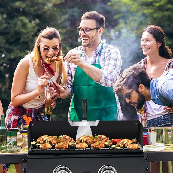 Magnetic Griddle Spatula Holder 2 Pack No Drill Stainless Steel BBQ Tool Rack Heat Resistant Grill Utensil Storage Accessory for Flat Top Griddles Outdoor Barbecue Cooking