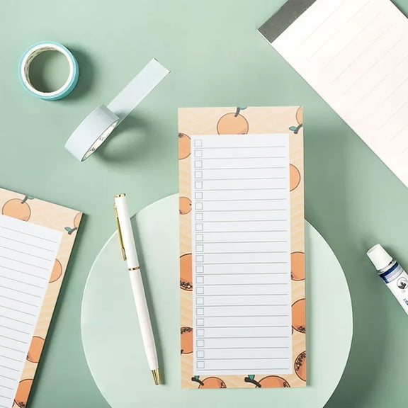 Magnetic Grocery List Pad for Fridge,To-Do Memos,Elegant Shopping List,8.3"×3.5",1PC (Orange)