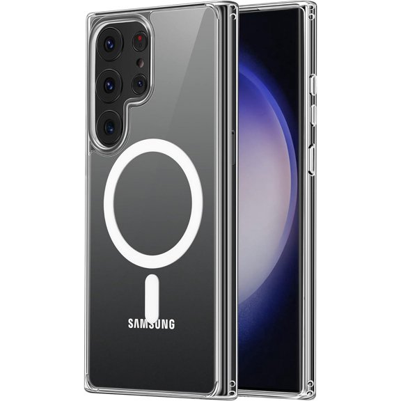 Magnetic Guardian  for Samsung Galaxy S23 Ultra Case [ Grade Drop Tested] [Compatible with MagSafe] Hard Back & Soft Edge case for Galaxy S23 Ultra 5G 6.8', Clear