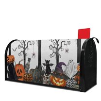 Magnetic Halloween Mailbox Cover - Skull Decor Wrap for Outdoor Post Box,21"x18" Standard Size,Waterproof Farmhouse Yard Decor,Gothic Welcome Home Decor