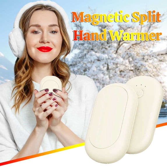 Magnetic Hand Warmer 2-in-1 USB Rechargeable Pocket Mini Instant Heat 3 Temperature Settings Portable for Outdoor Winter Commute Camping Use