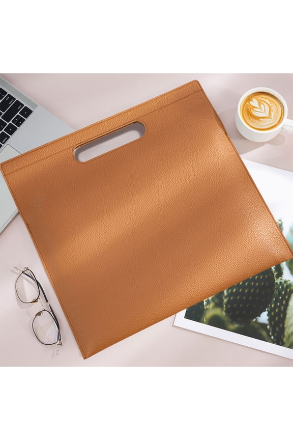 Magnetic Handheld Document Bag Leather Waterproof Business Workspace File Bag Portable Tablet Computer Bag, 1pc A4 Leather Document Bag, by Ihhxbs