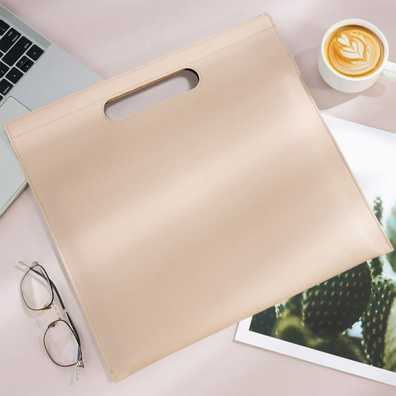 Magnetic Handheld Document Bag, Waterproof Office File Bag, Leather Tablet Computer Bag for Business and Travel, Portable A4 Size Polyurethane Organizer with Secure Closure