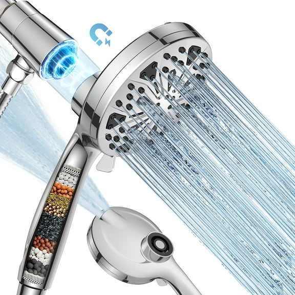DukLik Magnetic Filtered Shower Head with Handheld 10 Spray Modes Detachable High Pressure Shower Head with 59 inch Hose