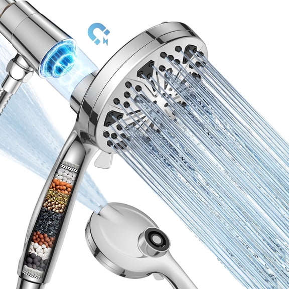 DukLik Magnetic Filtered Shower Head with Handheld 10 Spray Modes Detachable High Pressure Shower Head with 59 inch Hose