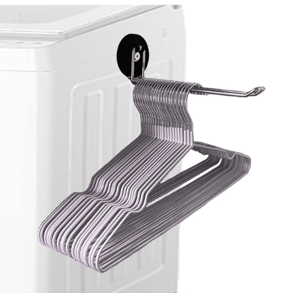 Magnetic Hanger Organizer,Stainless Steel Hanger Holder for Washing hine,Foldable Hanger Stacker for Closet Laundry Room,Hanger Storage Rack for Adult or Child Clothes Hangers