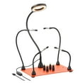 thumbnail image 1 of Magnetic Helping Hands Soldering Station with 3X LED Magnifier & 4 PCB Holders - 2-in-1 Adjustable Lighted Soldering Aid for Electronics Repair & DIY Projects, 1 of 7