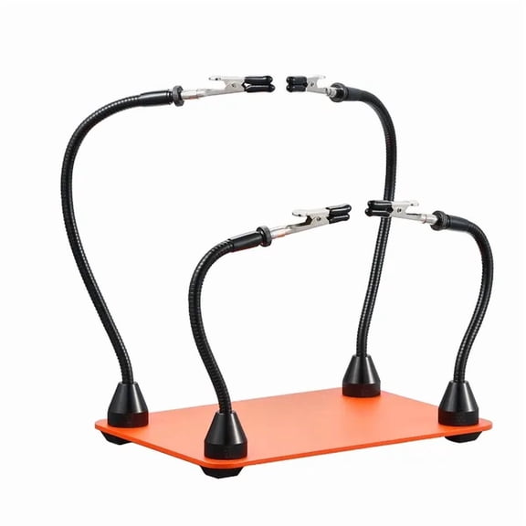 Magnetic Helping Hands Soldering Station, 4 Flexible Arms Third Hand Tool, with Alligator Clips & Non-Slip Heavy-Duty Steel Base, Soldering Helping Hands for Electronic Repair Craft Hobby DIY