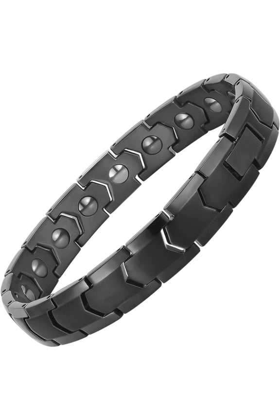 Magnetic Hematite Bracelets for Men Women 316L Stainless Steel Power Balance Energy Magnets Stones Bracelet Jewelry Gift with Adjustment Tool