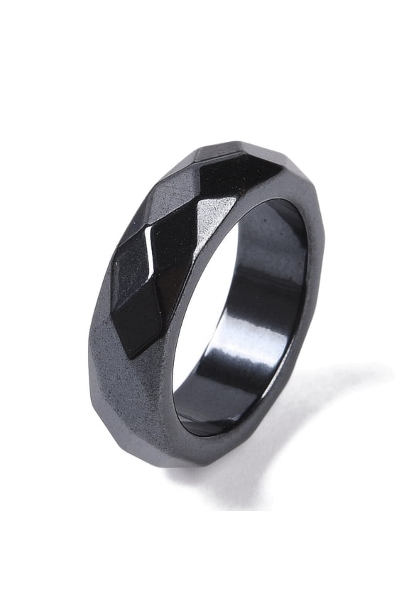 Magnetic Hematite Finger Ring for Men Women 6mm Inner Diameter: 16.4mm