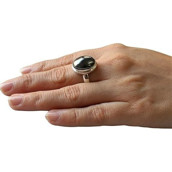 Magnetic Hematite Gemstone Ring, Natural Hematite Ring, Hematite Gypsy Ring, Genuine Birthstone, Womens Ring, 925 Sterling Silver, Bohemian Ring, Designer Handmade Jewelry, Christmas, Gift For Her