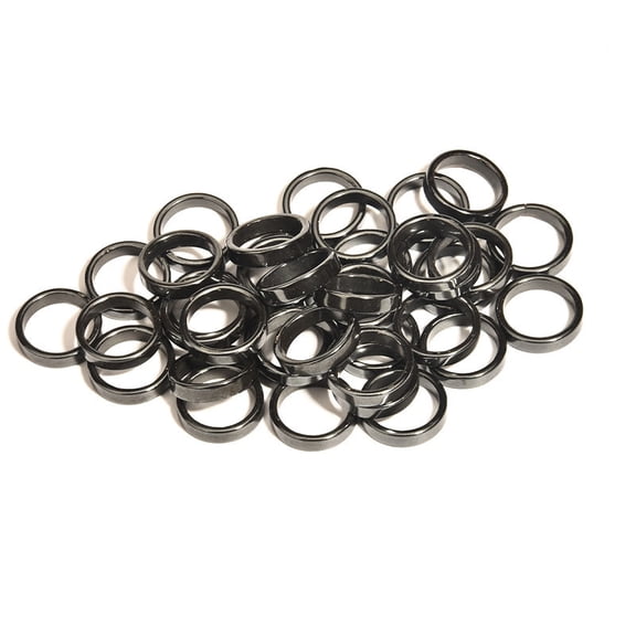 Magnetic Hematite Ring - Flat Design, Available in Magnetic & Non-Magnetic Options 1 Piece