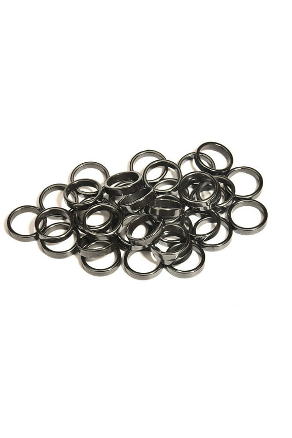 Magnetic Hematite Ring - Flat Design, Available in Magnetic & Non-Magnetic Options 1 Piece