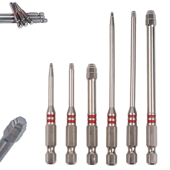 Magnetic Hex Shank Screwdriver Bit Set – Unique Pagoda Inner Hex Design, One Bit Tightens Nuts 1.5–6mm, for Drills & Wrenches(RL 6 PCS)