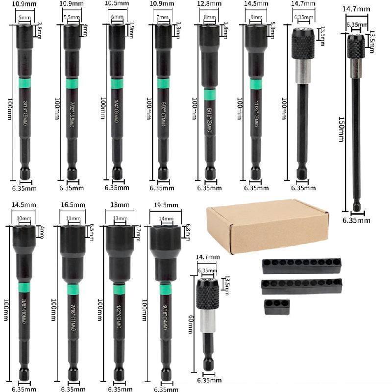 Magnetic Hex Socket Set Antislip Drill Attachment For Tight Space And ...