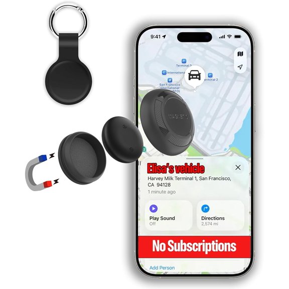 Magnetic Hidden GPS Tracker for Vehicles  365 Days Battery Life, No Subscription, Car Tracker Device Hidden (iOS Tracker)