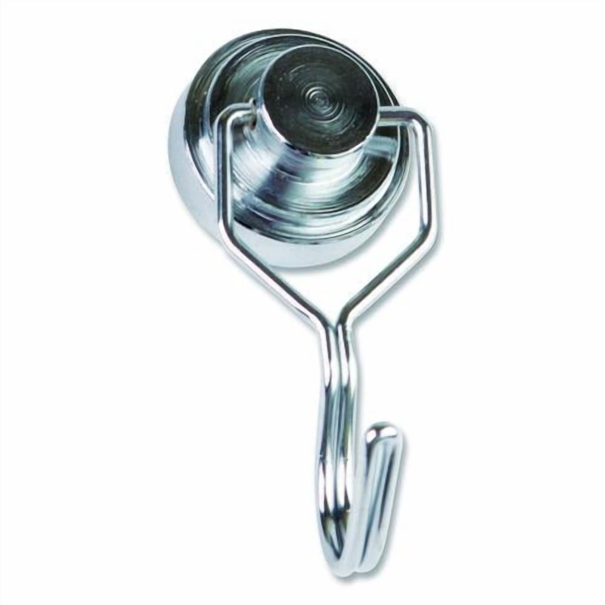 Magnetic Hook, Steel, Silver, Supports Up to 20 lbs, 2/Pack | Bundle of 5