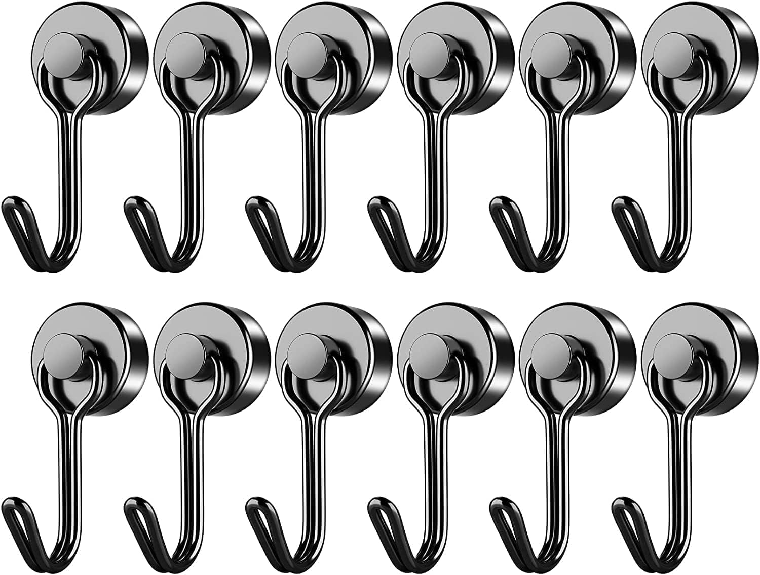 Hooks, 12 Pack 40 lb+ Swivel Swing Hooks, Black