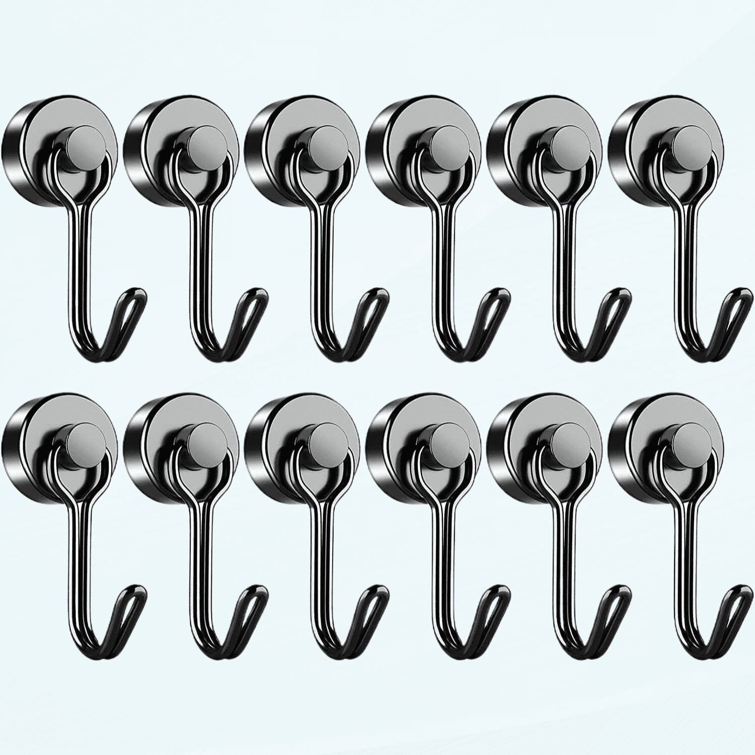 Hooks, 12 Pack 40 lb+ Swivel Swing Hooks, Black