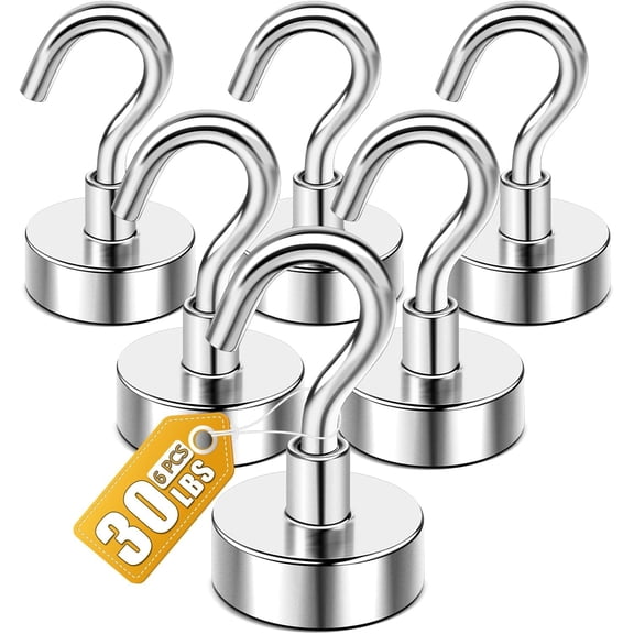 Magnetic Hooks, 30lbs+ Magnet Hook 2026 Cruise Cabin Ship Essentials N52 Heavy Duty Strong Magnets Refrigerator Fridge Hanging for Classroom Beach Vacation Kitchen Grills Home 6 Pack