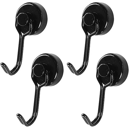 Magnetic Hooks 4PC, Heavy Duty Key Holder Hooks for Refrigerator Hangings BBQ Grill Tools Pot Holders Oven Mitts Keys Strong Magnets with Hooks Swivel Magnet Hooks