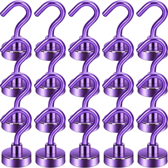 Magnetic Hooks, Cruise Ship Essentials, 30lb+ Heavy Duty Magnetic Hooks for Cruise Cabins, Refrigerator, Grill, Hanging, and Travel | Extra Strong Must-Haves Magnet Hook,Purple