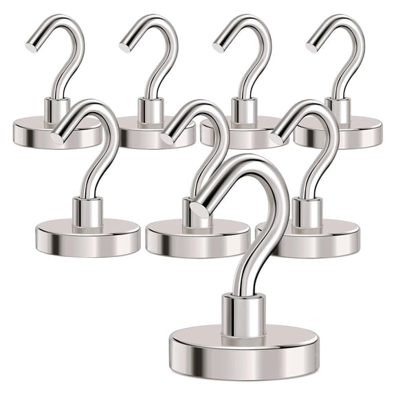 Magnetic Hooks Heavy Duty, 170Lbs+ Super Strong Magnet Hooks for Cruise Essentials, Neodymium Earth Magnets with Hook for Hanging, - 8Pack