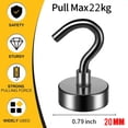 thumbnail image 1 of Magnetic Hooks Heavy Duty for Hanging, Magnet with Hooks for Home, Kitchen, Workplace, Office (Black, Pack of 4/6/8/12), 1 of 9