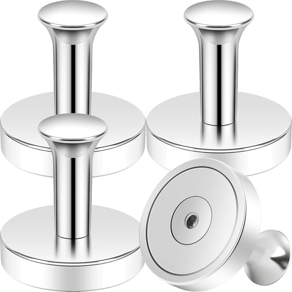 Magnetic Hooks Steel Tube Design for Cruise,80lb+ Silver,4 Pack | Strong Extra Heavy Duty Magnet Coat Hooks,Magnetic Wreath Hanger/Holder for Metal Doors,Purse,Towel,Stocking,Cruise Cabin