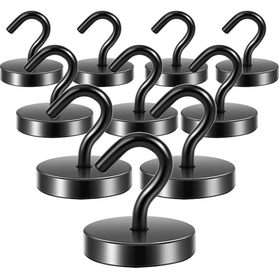 Magnetic Hooks Steel Tube Design for Cruise,130lb+ Black,10 Pack