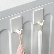 Magnetic Hooks for Refrigerator, White Sturdy Storage Hooks for Kitchen Towels, Adhesive and Magnetic Bathroom Organizer