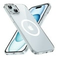 thumbnail image 1 of Magnetic Hybrid Clear Case for iPhone 15 - [Compatible with MagSafe] [Not Yellowing] Hard Transparent Back Phone Case Cover,Scratch-Resistant Back,Drop Proof,Shockproof Phone Case,Silver, 1 of 9