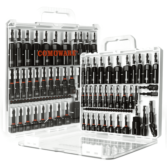 Magnetic Impact Nut Driver Set 55pc Deep SAE Metric Sockets Bits Cr-V Steel Tool