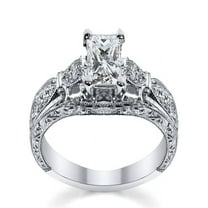 Magnetic Inexpensive Engagement Ring 0.50 Carat Princess Cut Diamond on 10k White Gold