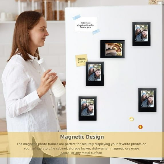Magnetic Instant Photo Frame - ABS Plastic Wall Art Display Stand for Pictures, No-Drill Fridge Magnet and Home Decor