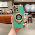 thumbnail image 1 of Magnetic Invisible Stand Case for iPhone 11, Compatible with MagSafe Built-in Camera Lens Protector Luxury Plating Shockproof Slim Thin Phone Case Cover for iPhone 11 - Green, 1 of 7